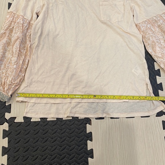 We The Free by Free People Balloon Paisley Design Sleeve Top T Shirt Boho NWT - Picture 8 of 10